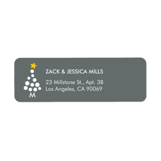 Modern Holiday Monogram Return Address Label