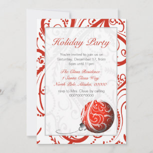 Modern Holiday Party Custom Invitations