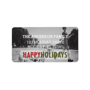 MODERN HOLIDAY PHOTO ADRESS LABEL
