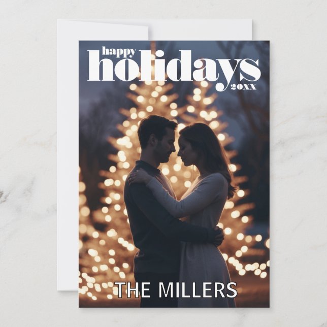 Modern Holiday Photo Christmas Card (Front)