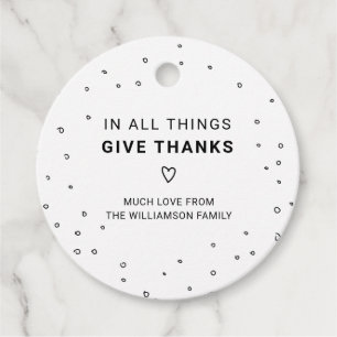 Modern Holiday Quote   Trendy Simple Thank You Favour Tags