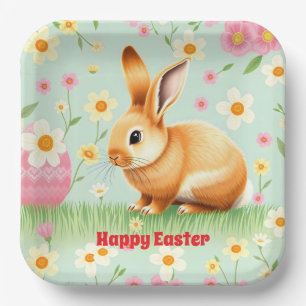 Modern Holiday Rabbit Easter Collection Paper Plate