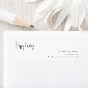 Modern Holiday Script Return Address Envelope