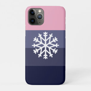 Modern Holiday Snowflake Purple Pink Colour Block iPhone 11 Pro Case
