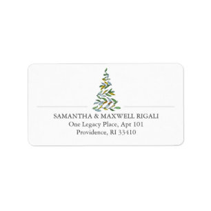 Modern Holiday Tree Address Labels