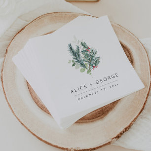 Modern Holiday Wedding  Napkin