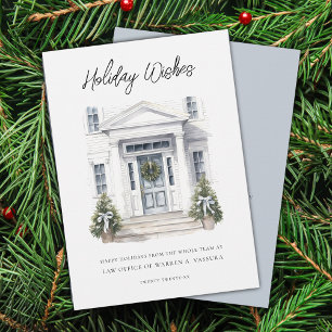 Modern Holiday Wishes Business Flat Holiday Card