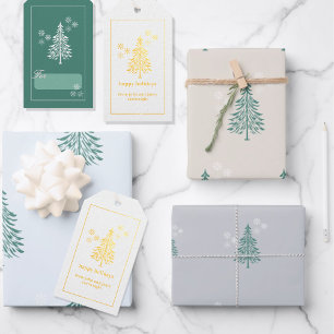 Modern Holiday Wrapping Paper Sheets   Pine Trees
