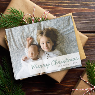 Modern Holidays   Cute Christmas Siblings Photo Holiday Card