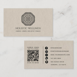 Modern Holistic Wellness Coach Neutral  Business Card