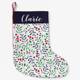 Modern Holly Personalized Christmas Stocking