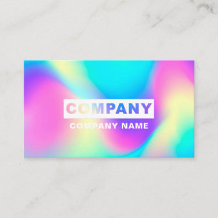 Modern Holographic Abstract Sky Pastel Rainbow Business Card