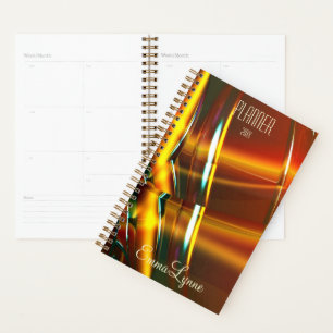 Modern Holographic Amber Gold Personalized Planner