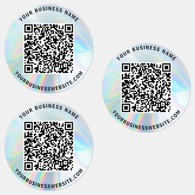 Modern Holographic Business CR Code and Website (Group)