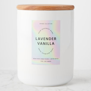 Modern Holographic Candle Product Label 