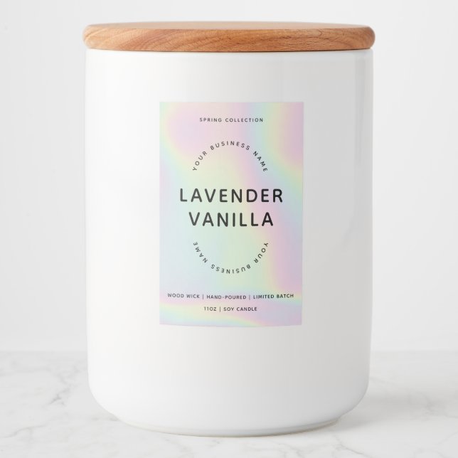 Modern Holographic Candle Product Label  (Front)