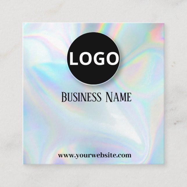 Modern Holographic Editable Appointment  Cards (Front)