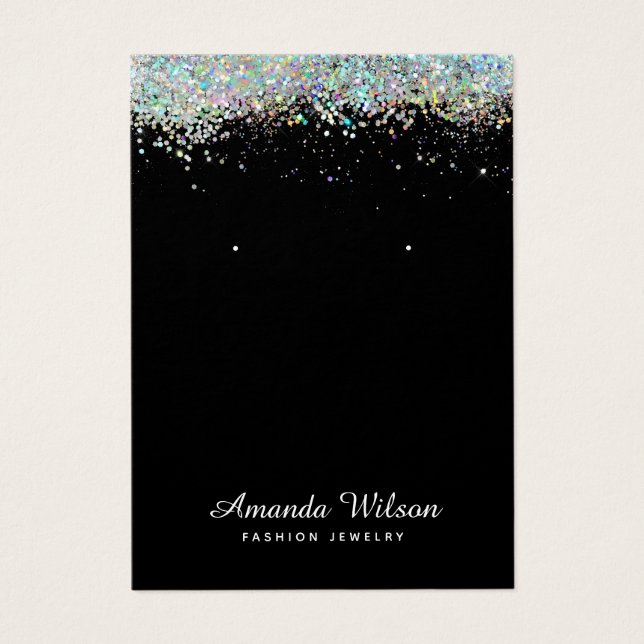 Modern Holographic Glitter girly Earrings Jeweller (Front)