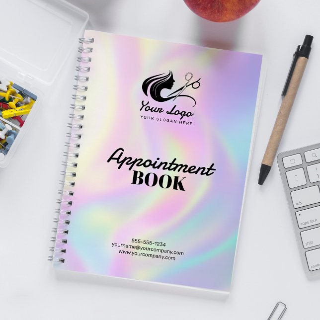 Modern Holographic Hairstylist Logo Appointment Planner (Creator Uploaded)