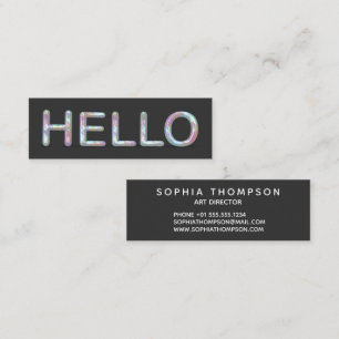 Modern Holographic Hello 3D Letters Business Card