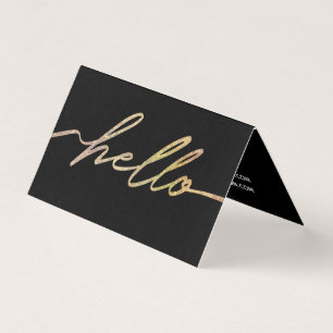 Modern Holographic Hello Script - Business Card