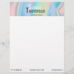 Modern Holographic Liquid Marble Letterhead