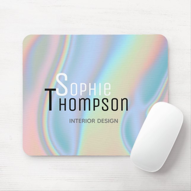 Modern Holographic Liquid Marble Mouse Pad (With Mouse)