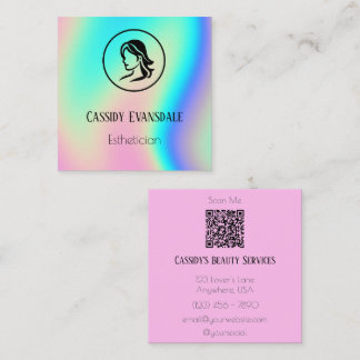 Modern Holographic Luxury Square Beauty Business Card