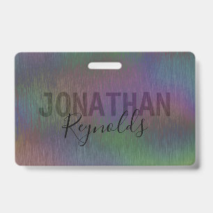 Modern Holographic Metal Name Monogram - Badge