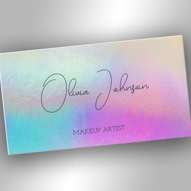 Modern Holographic Opal Stone Business Card (Creator Uploaded)