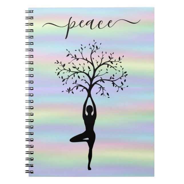 Modern Holographic, Peace Yoga Notebook (Front)