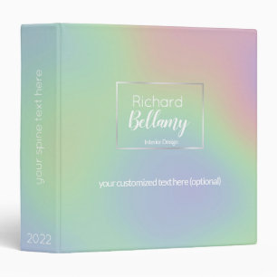 Modern Holographic Rainbow Effect Metal Frame Binder