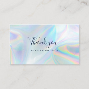 Modern Holographic Script Business Thank You Business Card