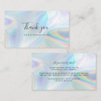 Modern Holographic Script Business Thank You
