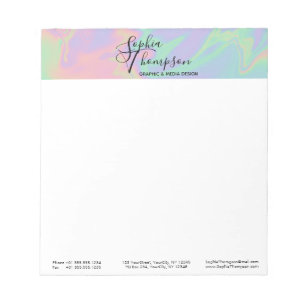Modern Holographic Script Rainbow Pastel - Notepad