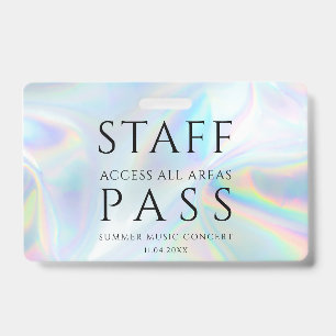 Modern Holographic Staff All Access Pass Concert Badge