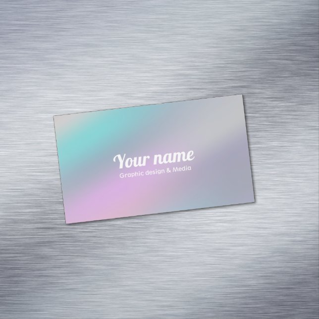 Modern Holographic Style Rainbow Customize Magnetic Business Card (In Situ)