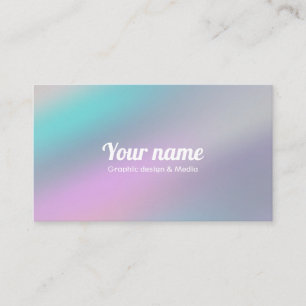 Modern Holographic Style Rainbow Pastel Business Card
