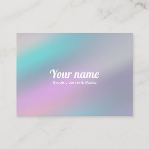 Modern Holographic Style Rainbow Pastel Business Card