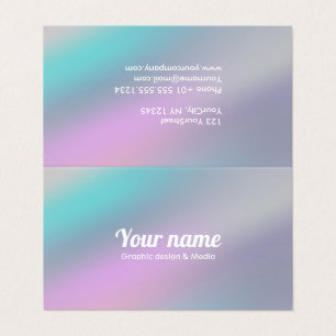 Modern Holographic Style Rainbow Pastel Customize Business Card