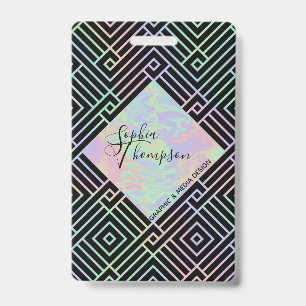 Modern Holographic Symmetric Pattern - Badge