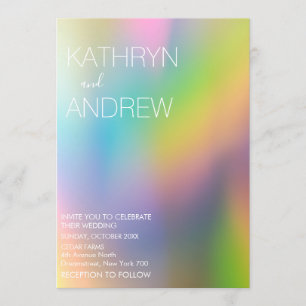 Modern Holographic Wedding Invitation