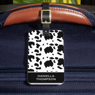 Modern Holstein Friesian Cow Print Pattern Travel Luggage Tag