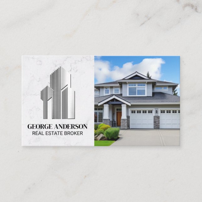 Modern Home | Business Buildings Logo Business Card (Front)