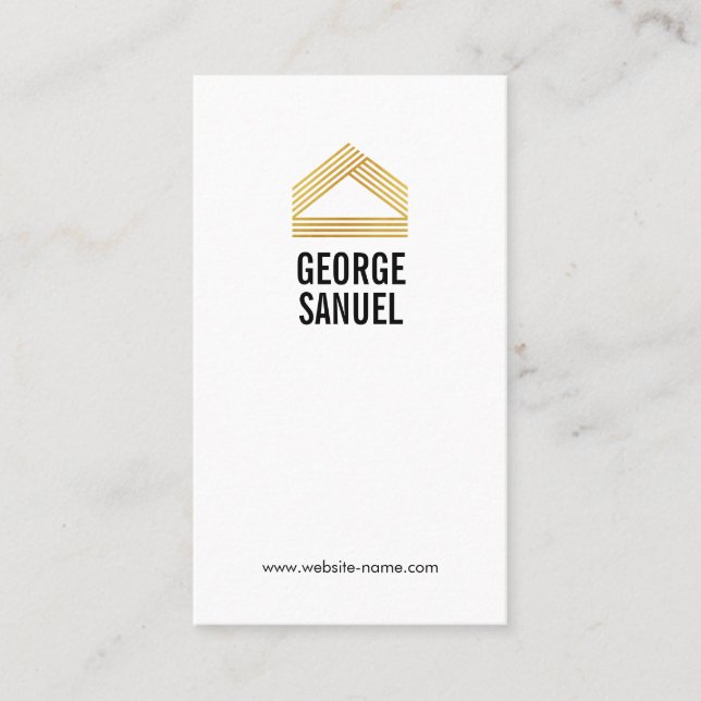 Modern Home Design Custom Abstract Logo  Business Card (Front)