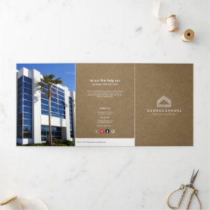 Modern Home Design Custom Abstract Logo  Tri-Fold Card