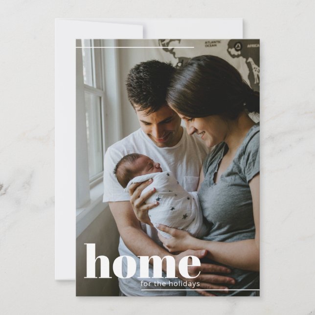 Modern Home for the Holidays Photo Christmas Card (Front)