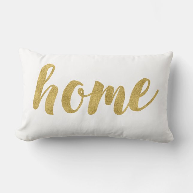 Modern Home In Gold Decorative Lumbar Pillow (Front)
