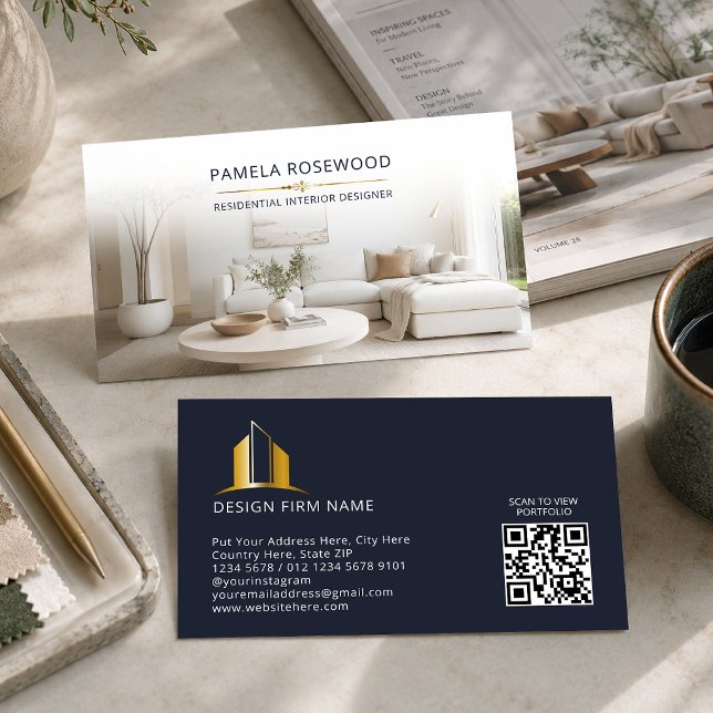 Modern Home Interior Design Studio Business Card (Creator Uploaded)