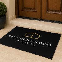 Modern Home Logo Faux Gold on Black